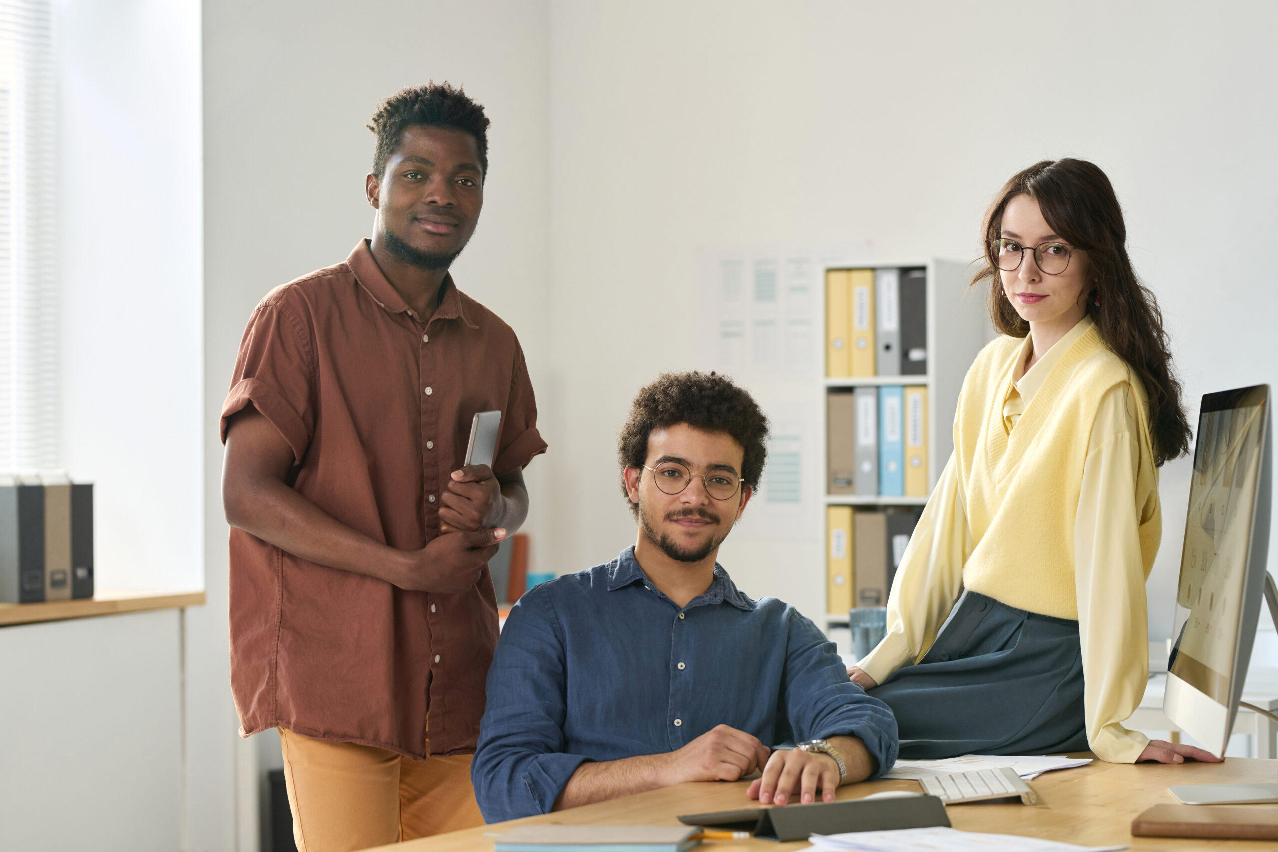 Young business people working in team in office